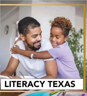 Father-daughter family happily reading together